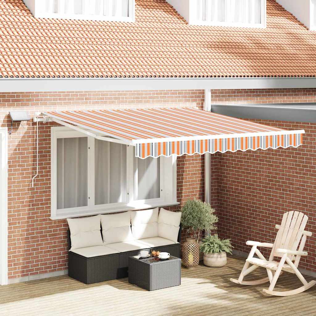 vidaXL Einziehbare Markise Mehrfarbig 300 x 250 cm Stoff und Stahl –