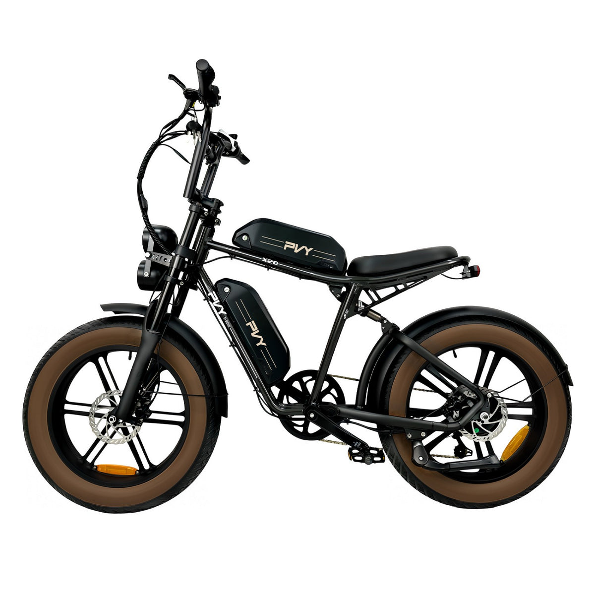E-Bike PVY X20 IT - 250W Motor 48V15AH*2 Akku 20-Zoll-Reifen Hydraulic Disc Brake - Schwarz