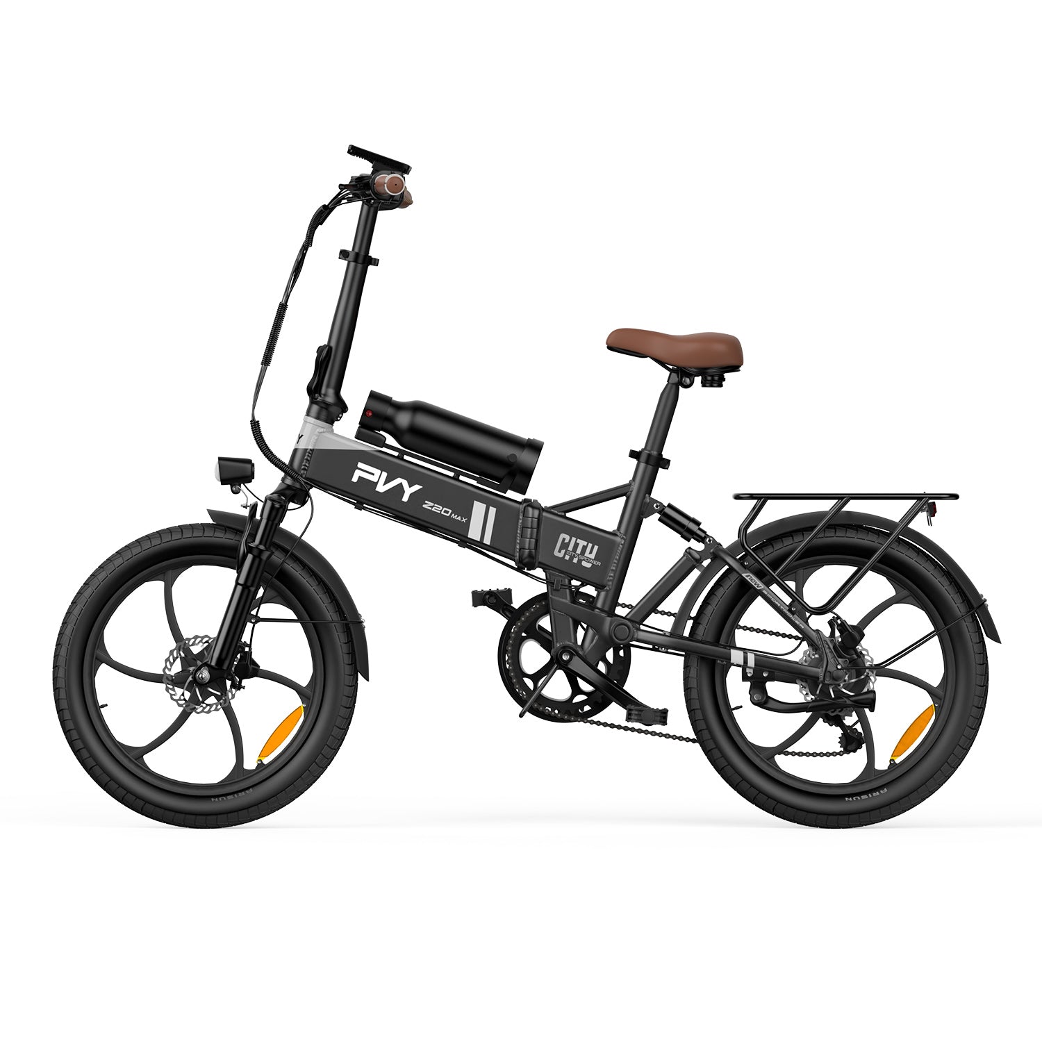 Vélo électrique PVY Z20 MAX IT - Moteur 250W Batterie 36V15AH+36V10.6AH Pneus 20 pouces Freins à disque hydrauliques - Gris