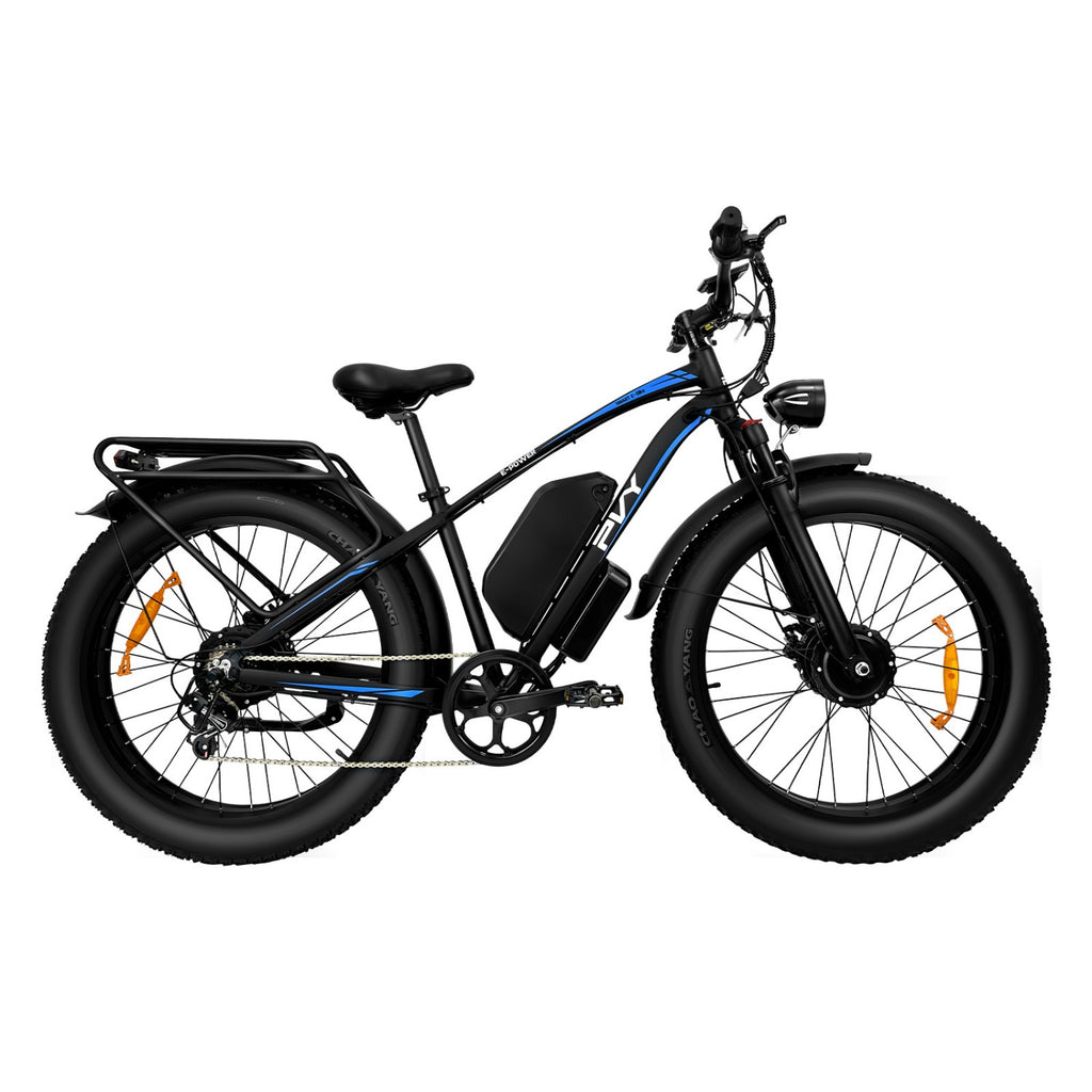 PVY MAX26 FT Vélo électrique 250W*2 Moteur 48V30AH Batterie Pneus 26 pouces Frein à disque hydraulique - Noir
