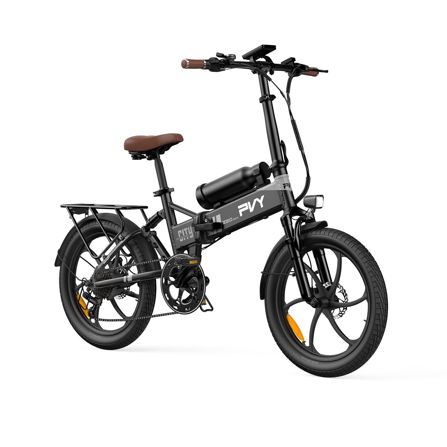 Vélo électrique PVY Z20 MAX IT - Moteur 250W Batterie 36V15AH+36V10.6AH Pneus 20 pouces Freins à disque hydrauliques - Gris