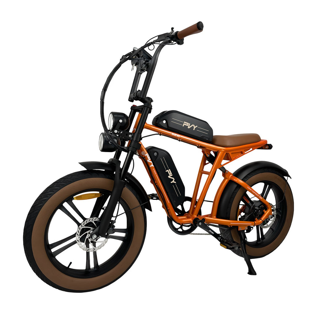 E-Bike PVY X20 IT - 250W Motor 48V15AH*2 Battery 20-inch Tires Hydraulic Disc Brake - Orange