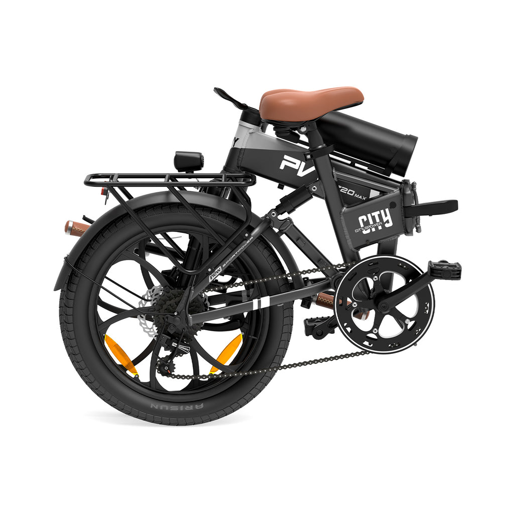Vélo électrique PVY Z20 MAX IT - Moteur 250W Batterie 36V15AH+36V10.6AH Pneus 20 pouces Freins à disque hydrauliques - Gris