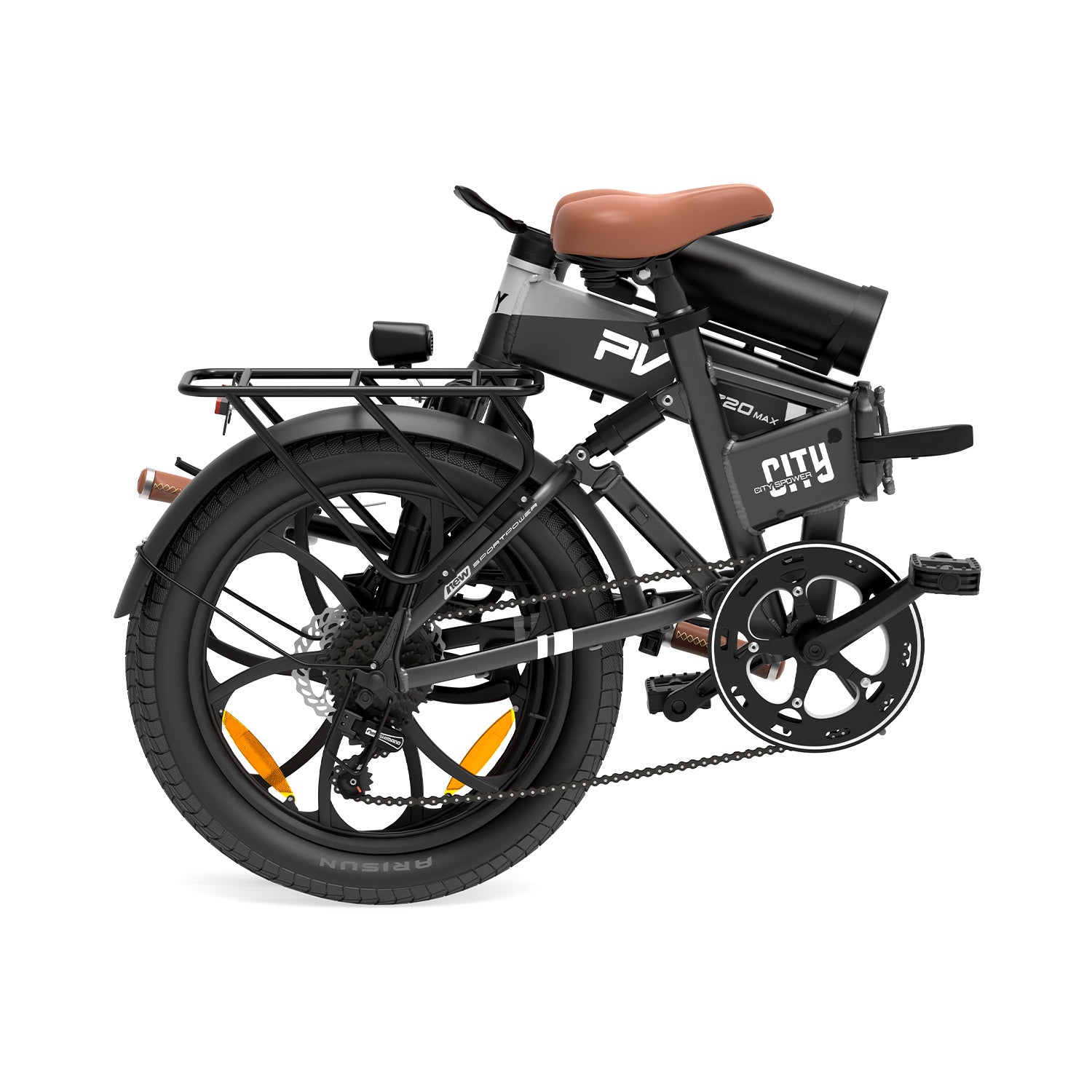 Vélo électrique PVY Z20 MAX IT - Moteur 250W Batterie 36V15AH+36V10.6AH Pneus 20 pouces Freins à disque hydrauliques - Gris