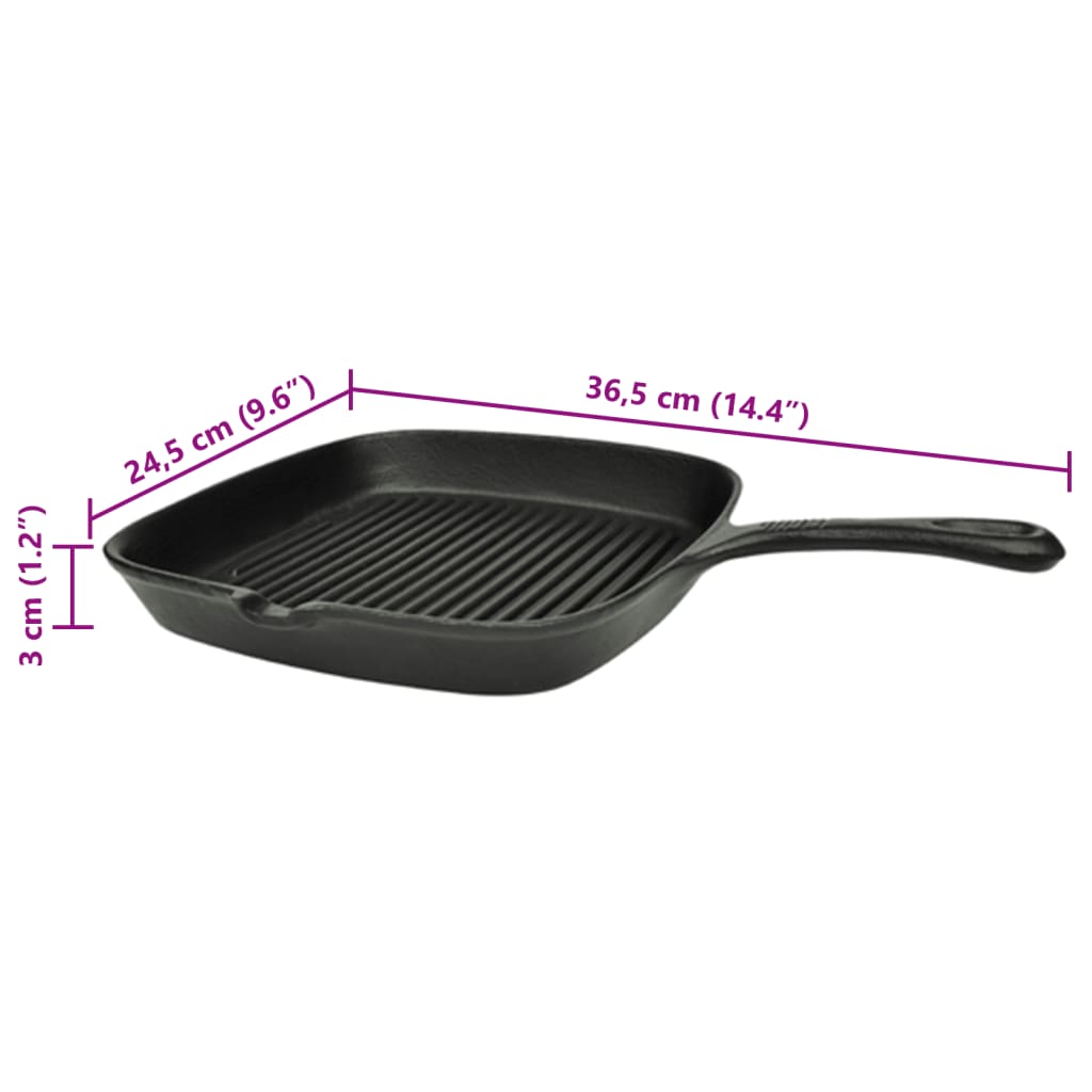 vidaXL Grillpfanne Gusseisen 24 x 23 cm