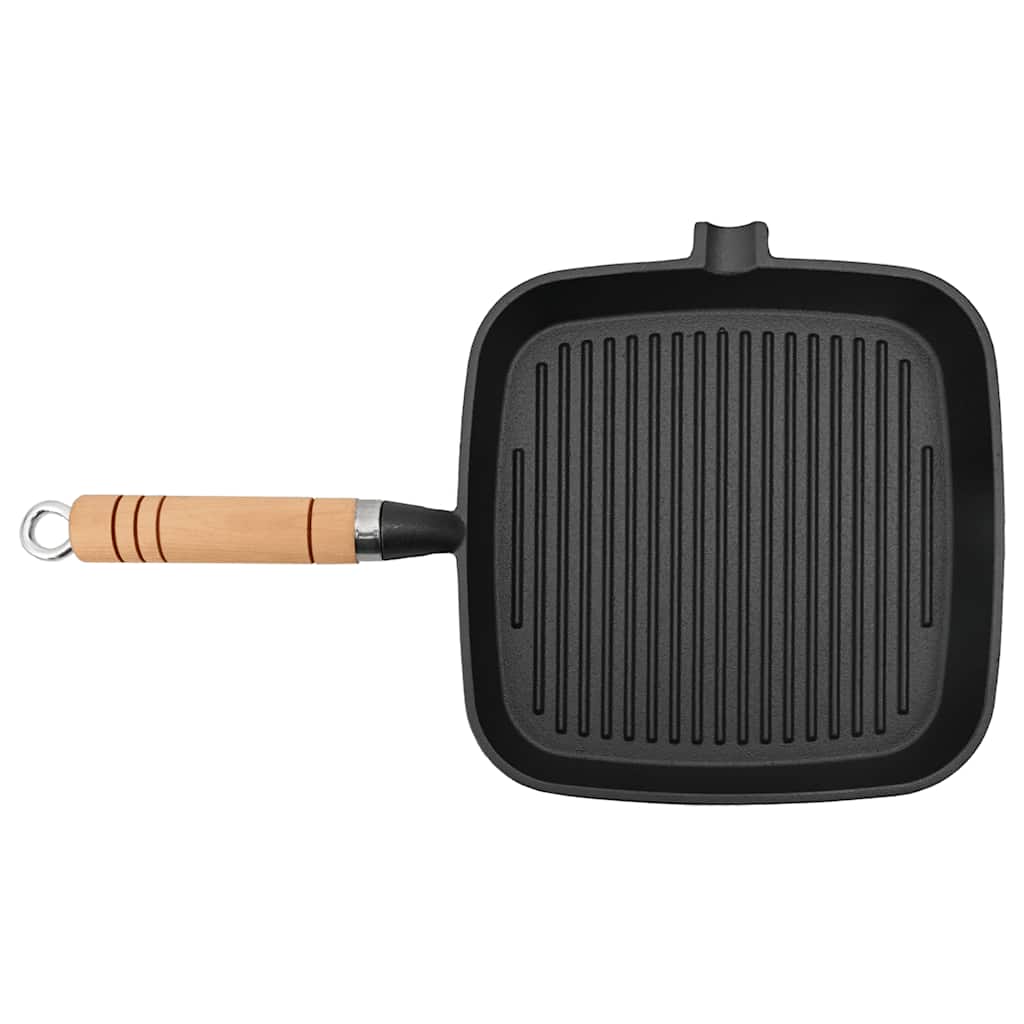 vidaXL Grillpfanne mit Holzgriff Gusseisen 20 x 20 cm