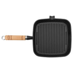 vidaXL Grillpfanne mit Holzgriff Gusseisen 20 x 20 cm