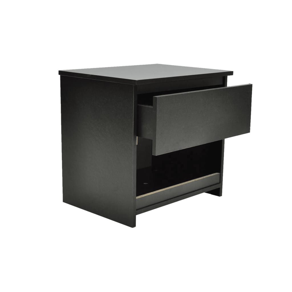 vidaXL Nachttische 2 Stk. mit 1 Schublade Schwarz