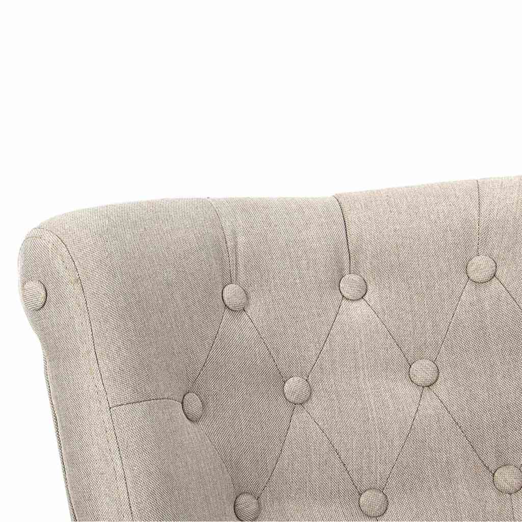 vidaXL Französische Stühle 2 Stk. Creme Stoff