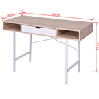 vidaXL Schreibtisch mit 1 Schublade Eiche und Weiß