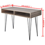 vidaXL Schreibtisch mit 2 Fächern Grau