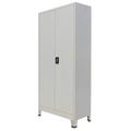 vidaXL Büroschrank mit 2 Türen Stahl 90x40x180 cm Grau
