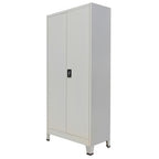 vidaXL Büroschrank mit 2 Türen Stahl 90x40x180 cm Grau