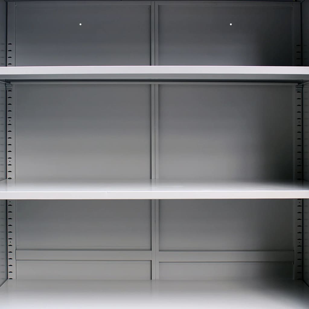 vidaXL Büroschrank mit 2 Türen Stahl 90x40x180 cm Grau