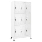 vidaXL Schließfachschrank mit 9 Fächern Stahl 90x45x180 cm Grau