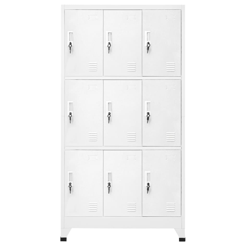 vidaXL Schließfachschrank mit 9 Fächern Stahl 90x45x180 cm Grau
