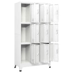 vidaXL Schließfachschrank mit 9 Fächern Stahl 90x45x180 cm Grau