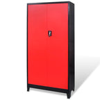 vidaXL Werkzeugschrank mit 2 Türen Stahl 90x40x180 cm Schwarz/Rot