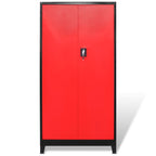 vidaXL Werkzeugschrank mit 2 Türen Stahl 90x40x180 cm Schwarz/Rot
