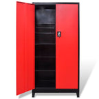 vidaXL Werkzeugschrank mit 2 Türen Stahl 90x40x180 cm Schwarz/Rot