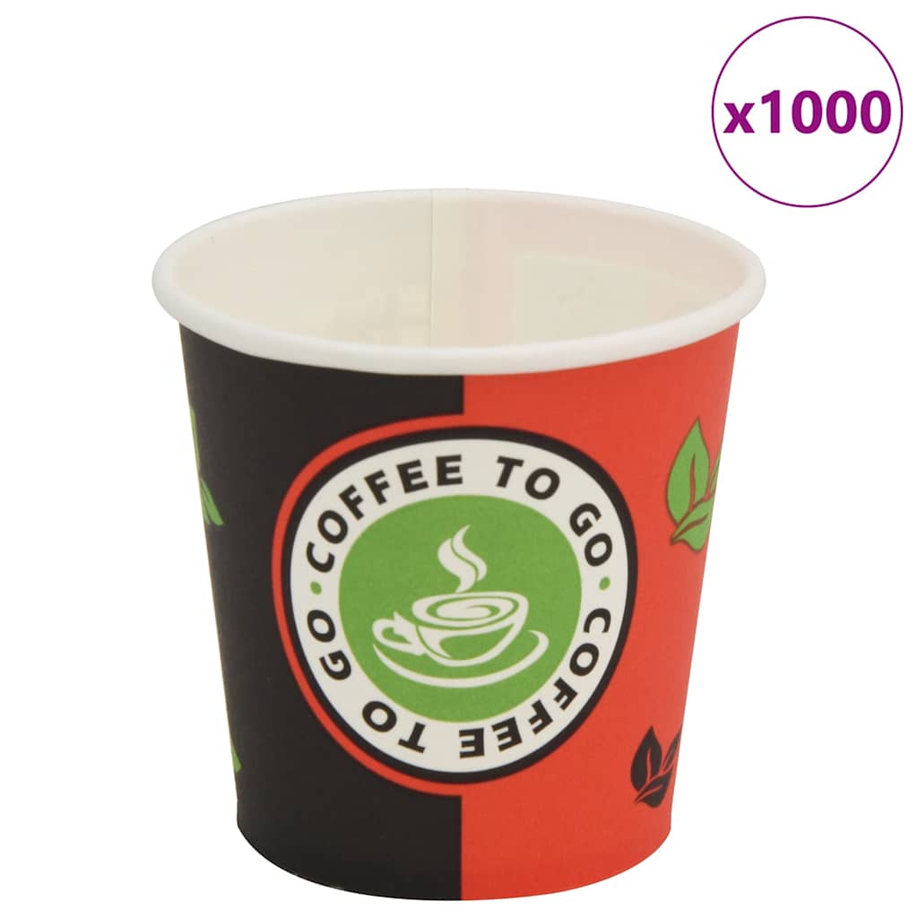 vidaXL 1000 Stk. Einweg-Kaffeebecher Pappe 120 ml (4 oz)