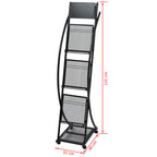 30098 vidaXL Zeitschriftenständer 40 x 32 x 131 cm Schwarz A4