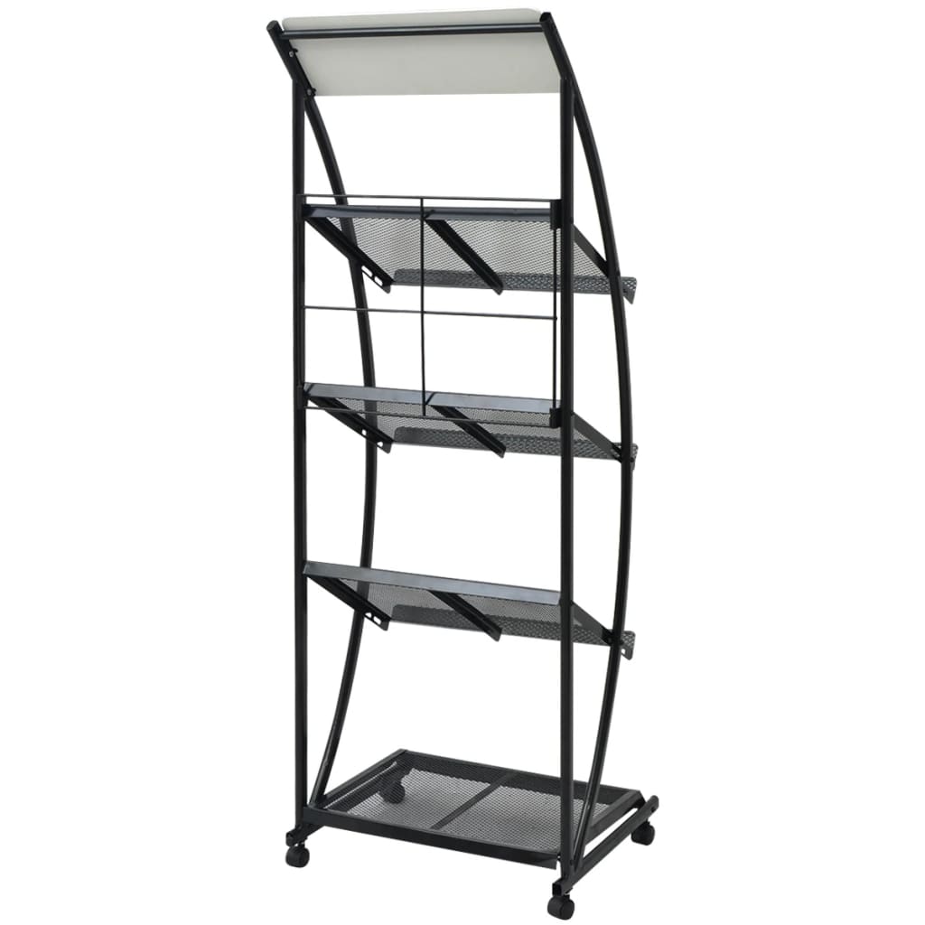vidaXL Zeitschriftenständer 47 x 40 x 134 cm Schwarz und Weiß A4