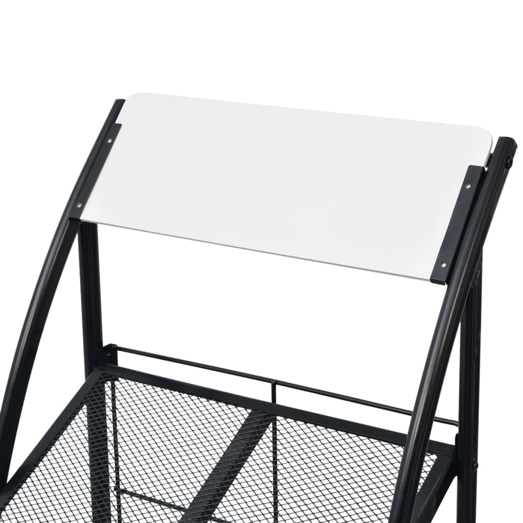 vidaXL Zeitschriftenständer 47 x 40 x 134 cm Schwarz und Weiß A4