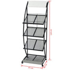 vidaXL Zeitschriftenständer 47 x 40 x 134 cm Schwarz und Weiß A4