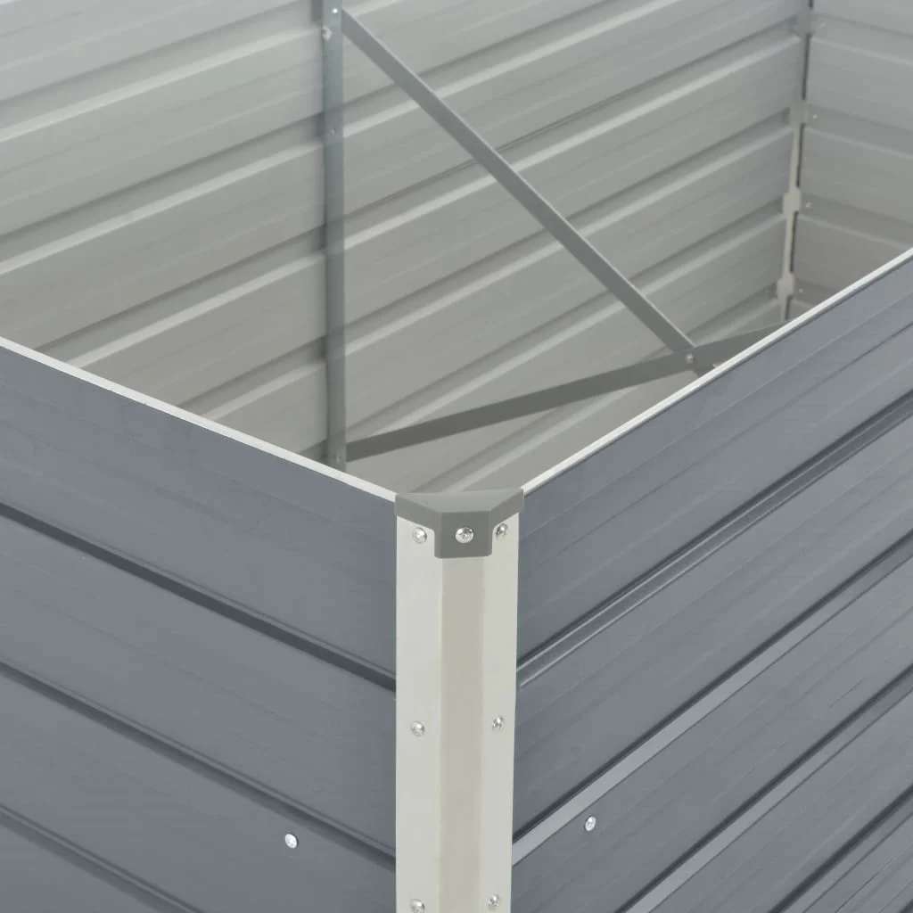 vidaXL Hochbeet 160 x 80 x 77 cm Verzinkter Stahl Grau