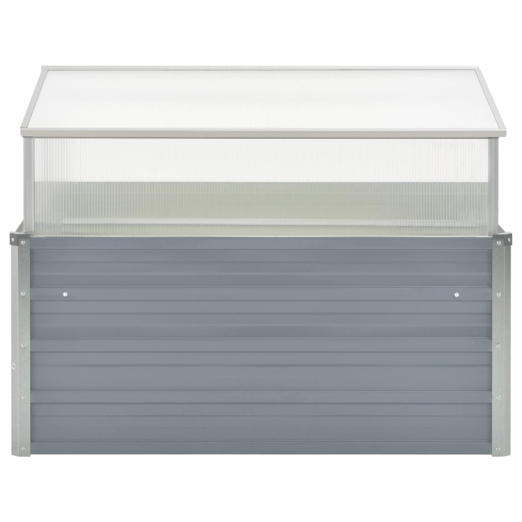 vidaXL Gewächshaus Grau Verzinkter Stahl 100×100×85 cm