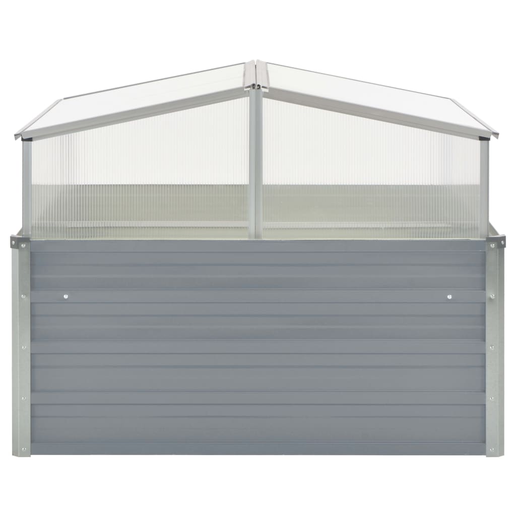 vidaXL Gewächshaus Grau Verzinkter Stahl 100×100×85 cm
