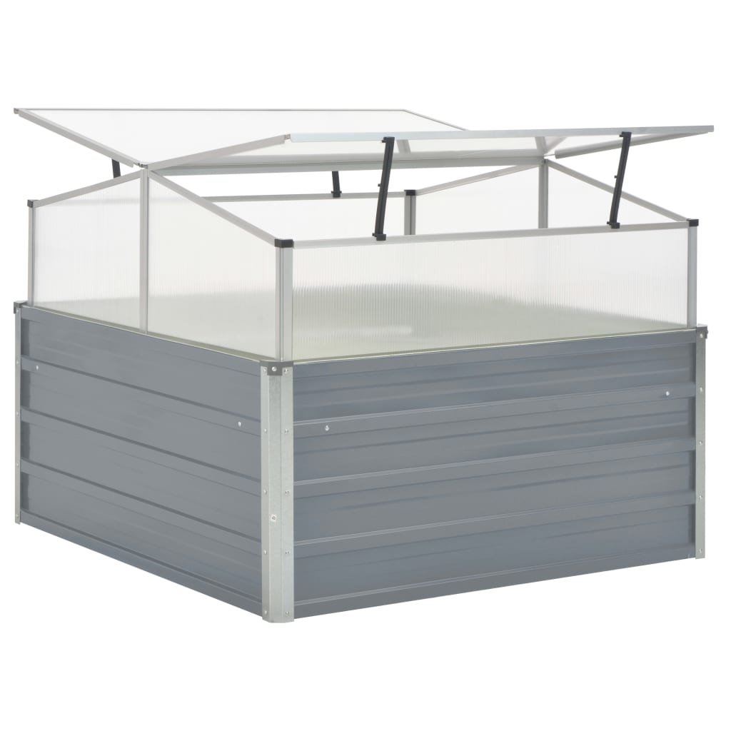 vidaXL Gewächshaus Grau Verzinkter Stahl 100×100×85 cm