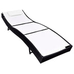 vidaXL Sonnenliege Poly Rattan Schwarz