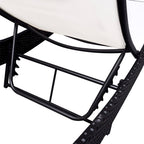 vidaXL Sonnenliege Poly Rattan Schwarz