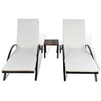 vidaXL Sonnenliegen mit Tisch Poly Rattan Braun
