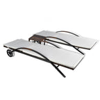 vidaXL Sonnenliegen mit Tisch Poly Rattan Braun