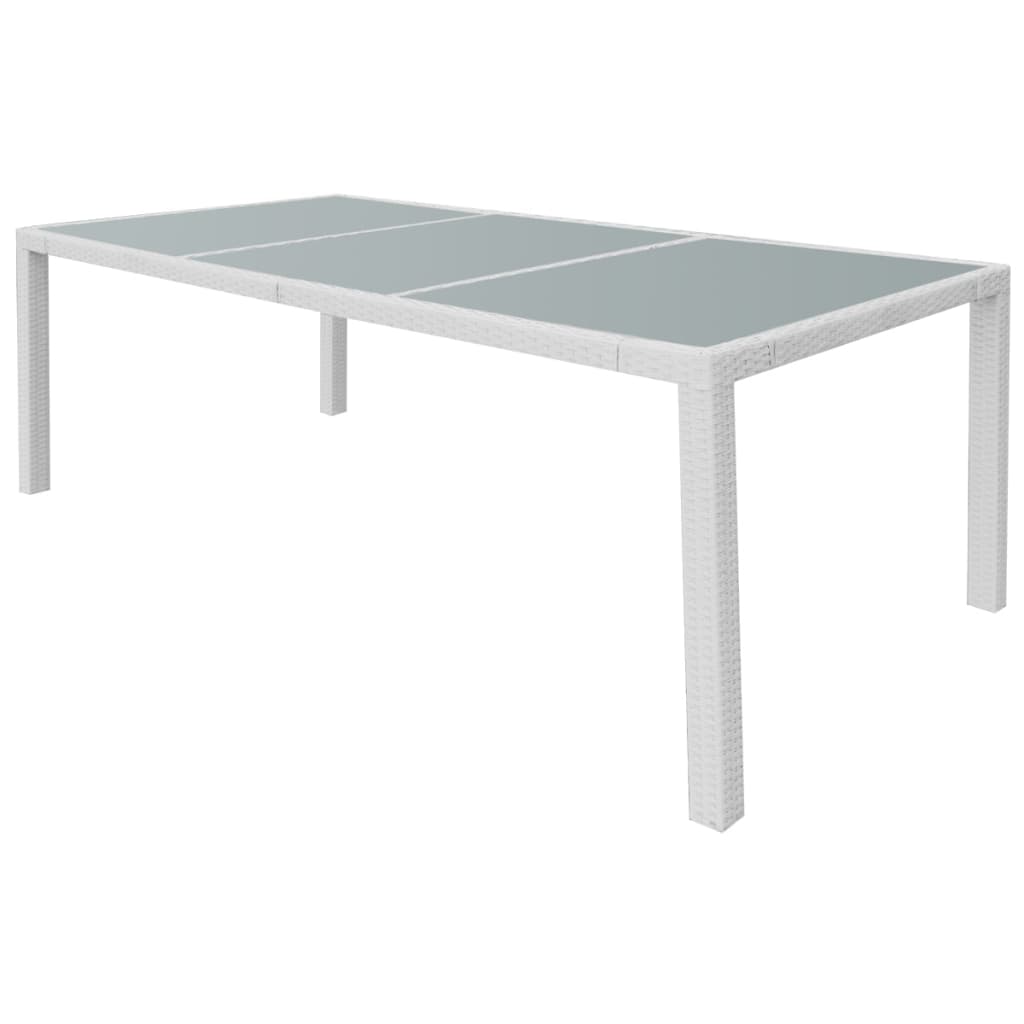 vidaXL 9-tlg. Garten-Essgruppe Poly Rattan Cremeweiß