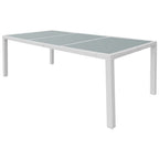 vidaXL 9-tlg. Garten-Essgruppe Poly Rattan Cremeweiß
