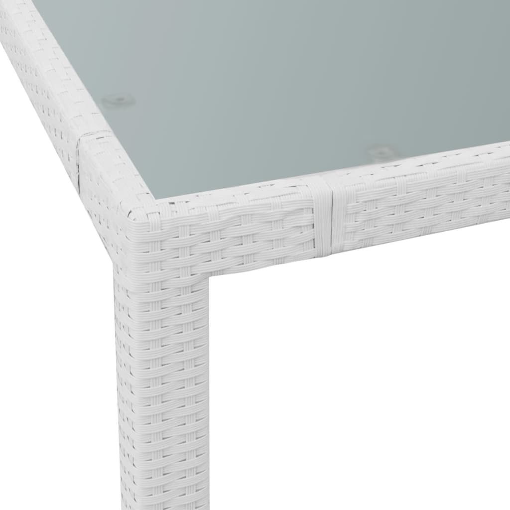 vidaXL 9-tlg. Garten-Essgruppe Poly Rattan Cremeweiß