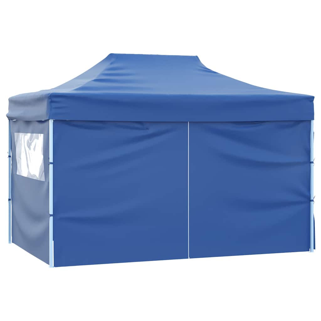 vidaXL Faltzelt Pop-Up mit 4 Seitenteilen 3x4,5 m Blau