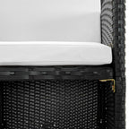 vidaXL 9-tlg. Garten-Essgruppe mit Auflagen Poly Rattan Schwarz