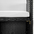 vidaXL 13-tlg. Garten-Essgruppe mit Auflagen Poly Rattan Schwarz