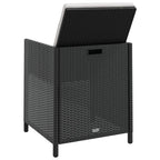 vidaXL 5-tlg. Garten-Essgruppe Poly Rattan Akazienholz Schwarz