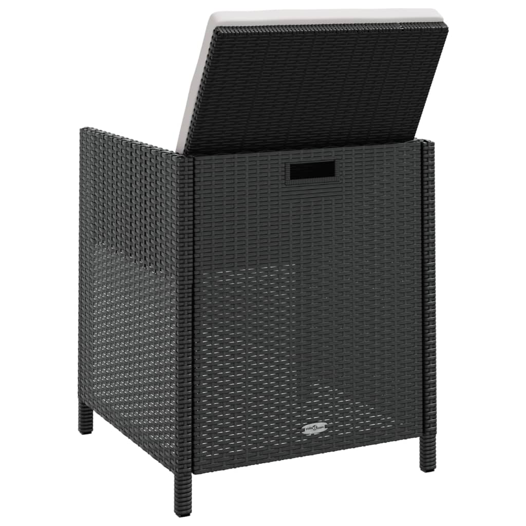 vidaXL 5-tlg. Garten-Essgruppe Poly Rattan Akazienholz Schwarz