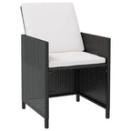 vidaXL 9-tlg. Garten-Essgruppe Poly Rattan Akazienholz Schwarz
