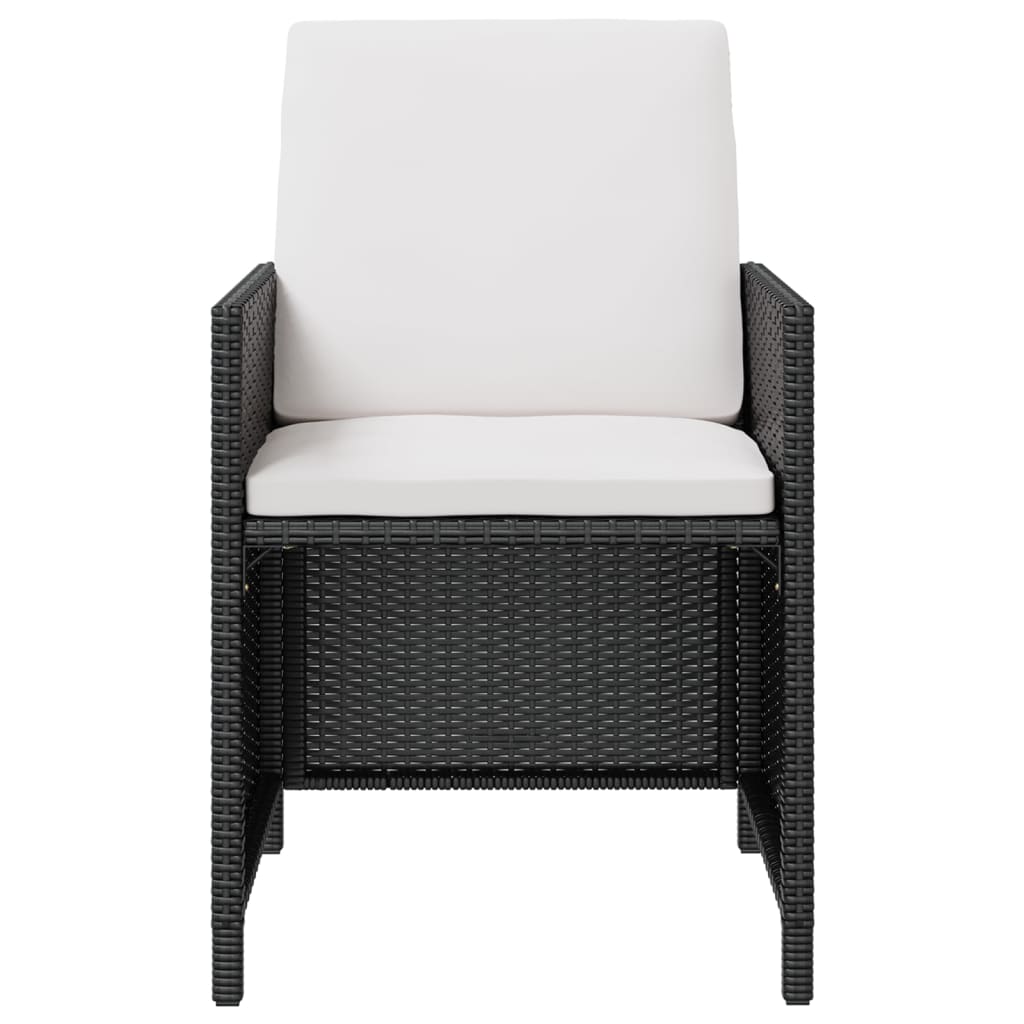vidaXL 11-tlg. Garten-Essgruppe Poly Rattan Akazienholz Schwarz