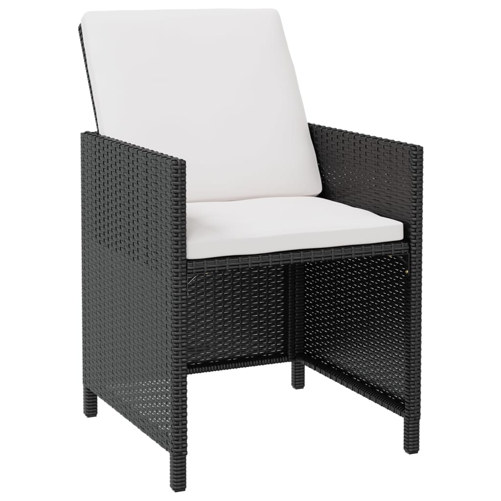 vidaXL 13-tlg. Garten-Essgruppe Poly Rattan Akazienholz Schwarz