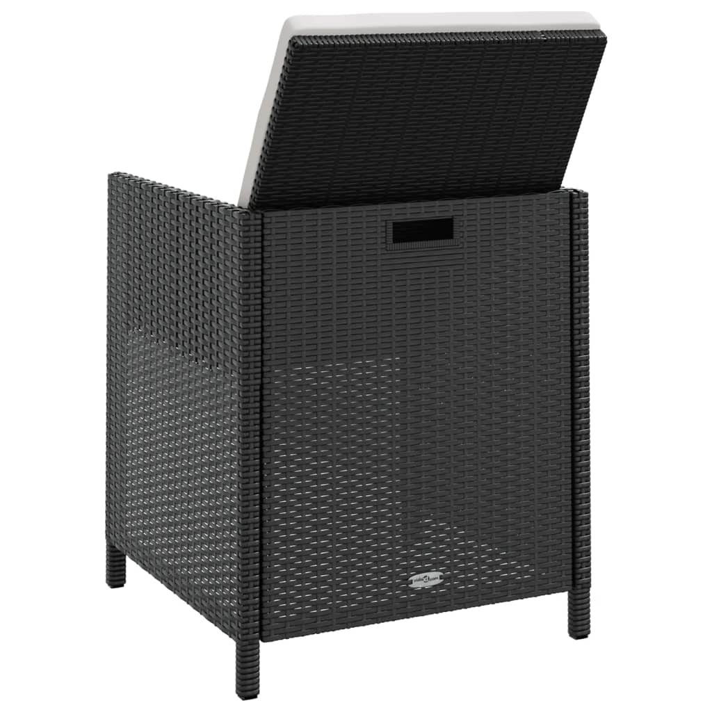 vidaXL 13-tlg. Garten-Essgruppe Poly Rattan Akazienholz Schwarz