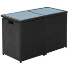 vidaXL 3-tlg. Bistro-Set mit Kissen Poly Rattan Schwarz